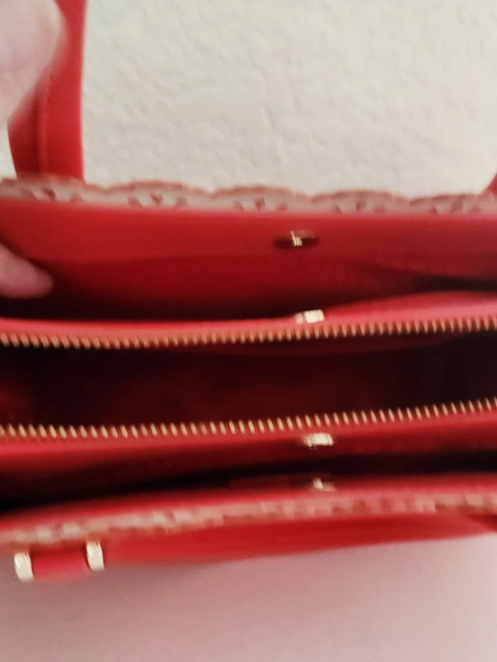 New Kate Spade NY Scallop Coral Leather Satchel Tote Purse - Picture 11 of 12